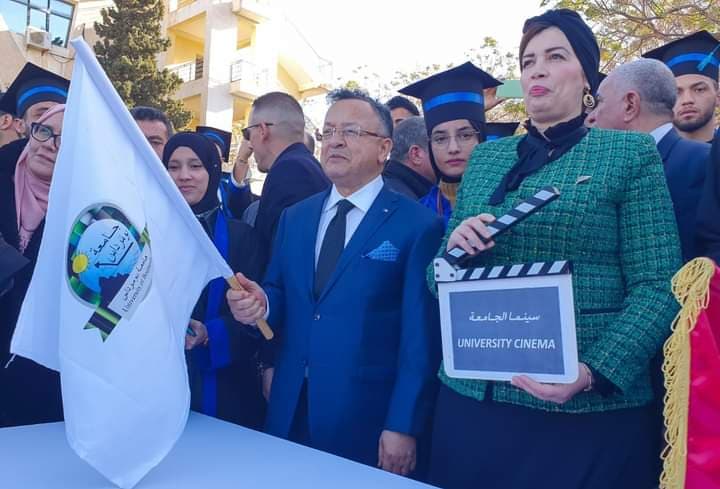أشرف السيد كمال بداري، وزير التعليم العالي والبحث العلمي، رفقة السيدة صورية مولوجي، وزيرة الثقافة والفنون، على إطلاق مشروع "سينما الجامعة" من جامعة أمحمد بوقرة "بومرداس"